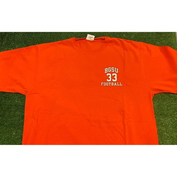 Vintage Y2K Retro Champion Bowling Green Falcons football #33 t-shirt XL orange - Picture 4 of 9